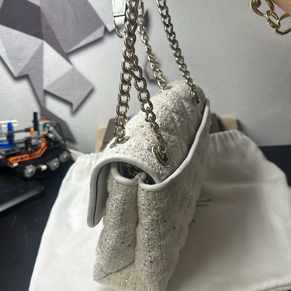 Kate Spade Sequin Tweed Crossbody Bag off-white/light beige quilted w sequins - Picture 5 of 11